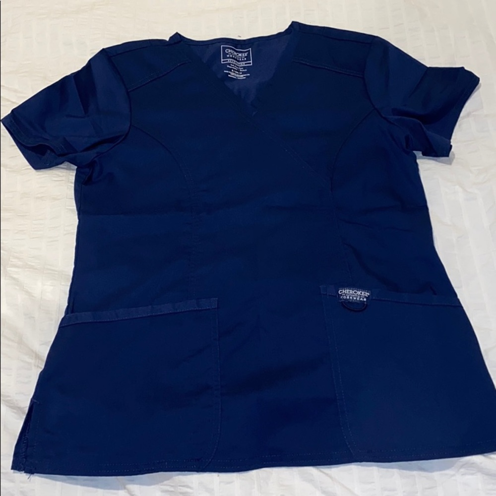 Navy Blue Scrub Top